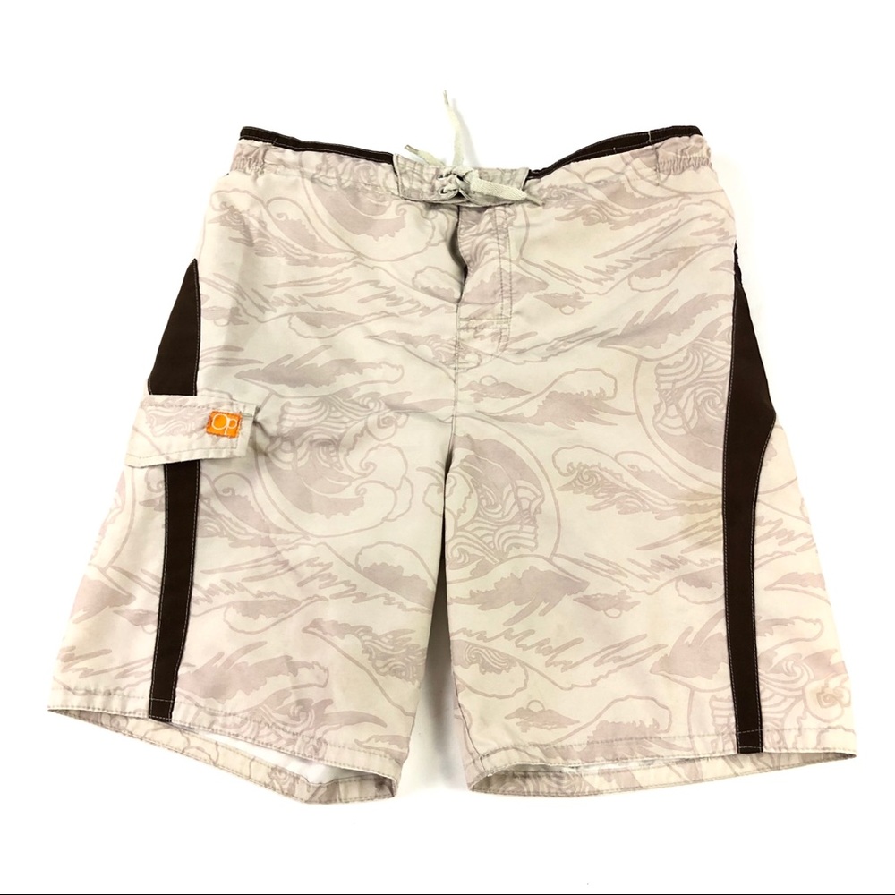 OP Boys Tan Board Shorts M